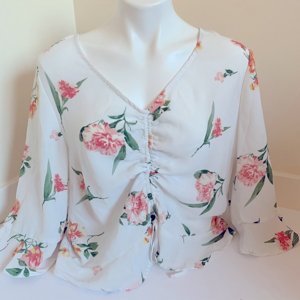 Lily White Spring Floral Top!